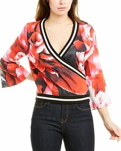 Nicole Miller Artelier Linen-Blend Top Women