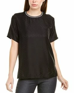 Nicole Miller Polka Dot Silk-Blend T-Shirt Women