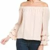 Nicole Miller Off-the-Shoulder Silk Top Women