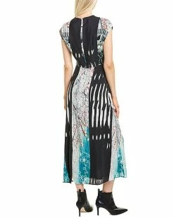 Nicole Miller Shoji Stripe Silk-Blend Midi Dress Women -Nicole Miller SHOP 1050843714 RLLD 2
