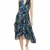 Nicole Miller Blue Mirage Silk-Blend Wrap Dress Women -Nicole Miller SHOP 1050843728 RLLD 1