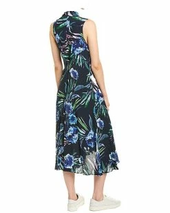 Nicole Miller Blue Mirage Silk-Blend Wrap Dress Women -Nicole Miller SHOP 1050843728 RLLD 2