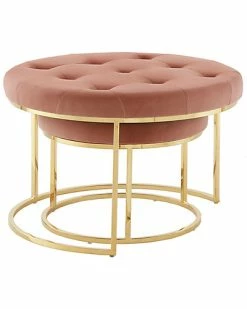 Nicole Miller Set Of 2 Keanu Velvet Ottomans Home -Nicole Miller SHOP 3050240251 RLLD 3