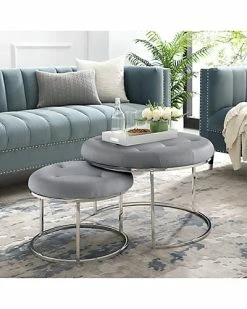 Nicole Miller Set Of 2 Keanu Ottomans Home -Nicole Miller SHOP 3050240256 RLLD 2
