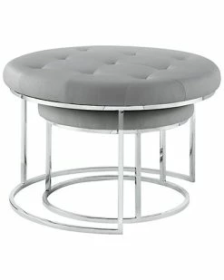 Nicole Miller Set Of 2 Keanu Ottomans Home -Nicole Miller SHOP 3050240256 RLLD 3