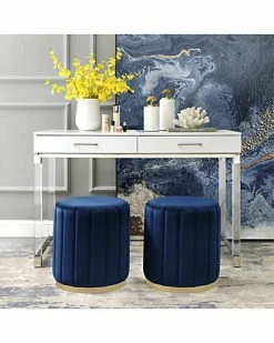Nicole Miller Anakin Velvet Ottoman Home -Nicole Miller SHOP 3050306016 RLLD 3