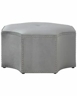 Nicole Miller Rey Linen Octagon Cocktail Ottoman Home -Nicole Miller SHOP 3050433929 RLLD 2