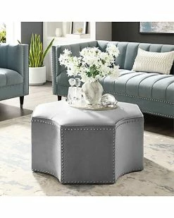 Nicole Miller Rey Linen Octagon Cocktail Ottoman Home -Nicole Miller SHOP 3050433929 RLLD 3