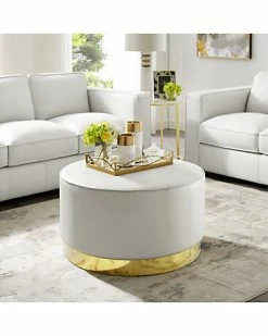 Nicole Miller Zyaire Leather PU Cocktail Ottoman Home -Nicole Miller SHOP 3050460500 RLLD 3