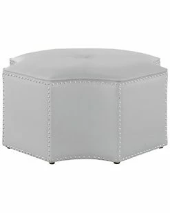 Nicole Miller Rey Leather PU Octagon Cocktail Ottoman Home -Nicole Miller SHOP 3050460503 RLLD 2