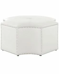Nicole Miller Rey Leather PU Octagon Cocktail Ottoman Home -Nicole Miller SHOP 3050460504 RLLD 2