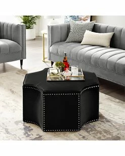 Nicole Miller Rey Velvet Octagon Cocktail Ottoman Home -Nicole Miller SHOP 3050460505 RLLD 3