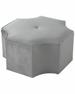 Nicole Miller Rey Velvet Octagon Cocktail Ottoman Home -Nicole Miller SHOP 3050460506 RLLD 2