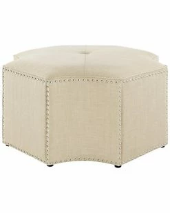 Nicole Miller Rey Linen Octagon Cocktail Ottoman Home -Nicole Miller SHOP 3050612765 RLLD 2