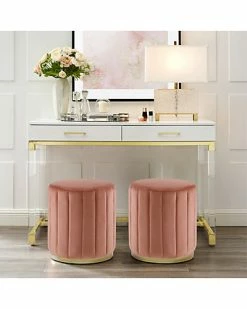 Nicole Miller Anakin Velvet Ottoman Home -Nicole Miller SHOP 3050665416 RLLD 3