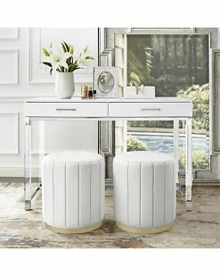 Nicole Miller Anakin Leather PU Ottoman Home -Nicole Miller SHOP 3050698325 RLLD 3