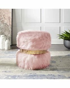 Nicole Miller Seagal Faux Fur Ottoman Home -Nicole Miller SHOP 3050713209 RLLD 3