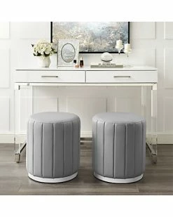 Nicole Miller Anakin Leather PU Ottoman Home -Nicole Miller SHOP 3050887004 RLLD 3